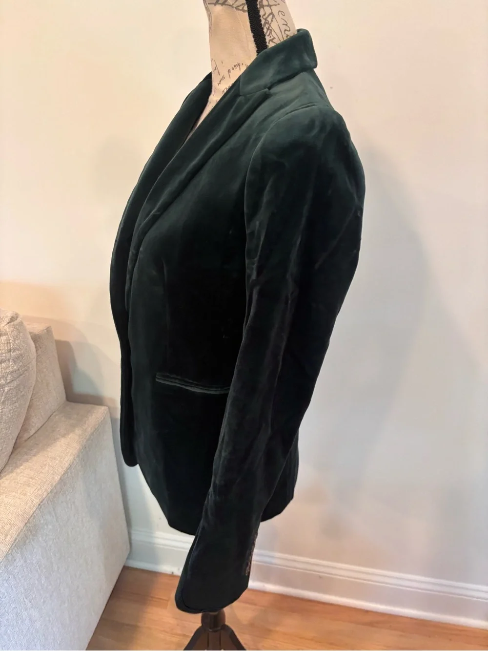 J.Crew Parke blazer in a deep green velvet size 2